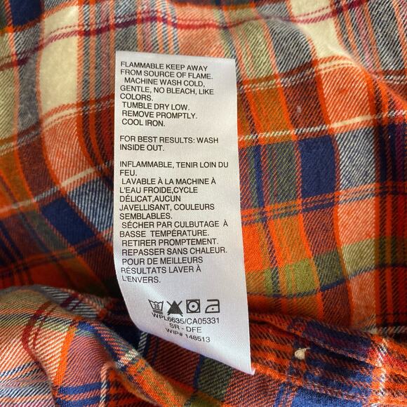 Woolrich Men Plaid Flannel Button Down Shirt SZ L Fall Outdoors Hiking Cabincore - Picture 11 of 11